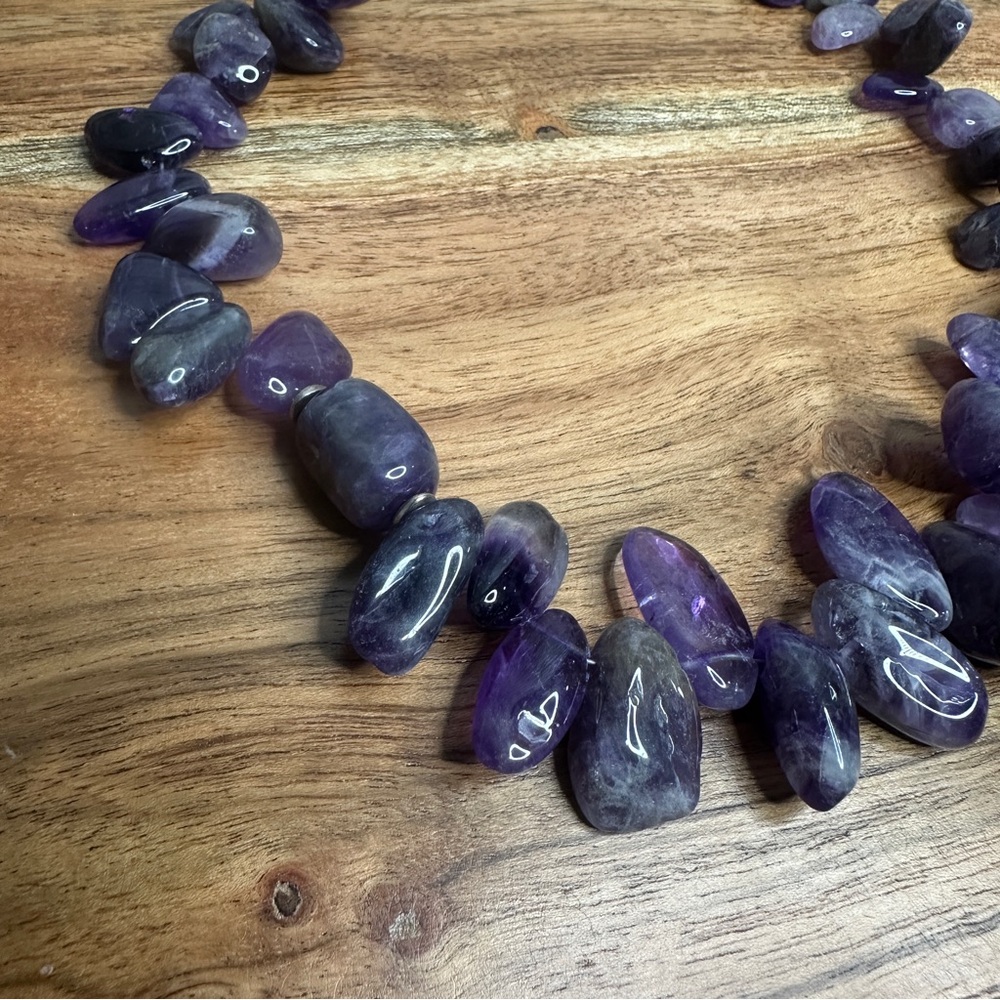 EUC Barse Purple Beaded 925 Sterling Silver Necklace - Picture 4 of 15